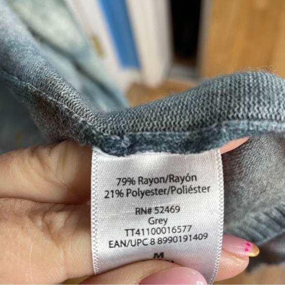 Tie dye cardigan duster brown gray steel ice open front long sleeve jacket M - Picture 11 of 11